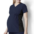 WonderWink Maternity Stretch Mock Wrap Top